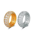 Hot Selling European American Classic Couple Style 18K Gold Plating Ring Full Diamond Zircon Pair Ring Jewelry Alloy Wholesale
