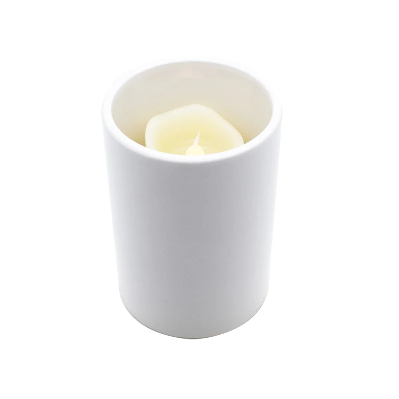 Qualisub Personalised Ceramic Candle Holder LED Candle Sublimation Ceramic Candle Banks for Heat Press