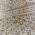 925 Sterling Silver Minimalist Teddy Bear Pendant Sterling Silver Gold Plated Necklace