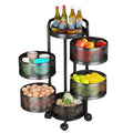 Stainless Steel Kitchen Rotating 360 Degree Storage Rack Wheels for Fruit Vegetable Bathroom Living Room Multi-functional Shelf