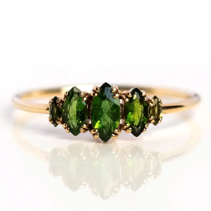 Essential Cluster Diamond Rings Romantic 925 Silver Heart 14K Gold Plated Classic Style Women's Fashion Zircon Jewelry