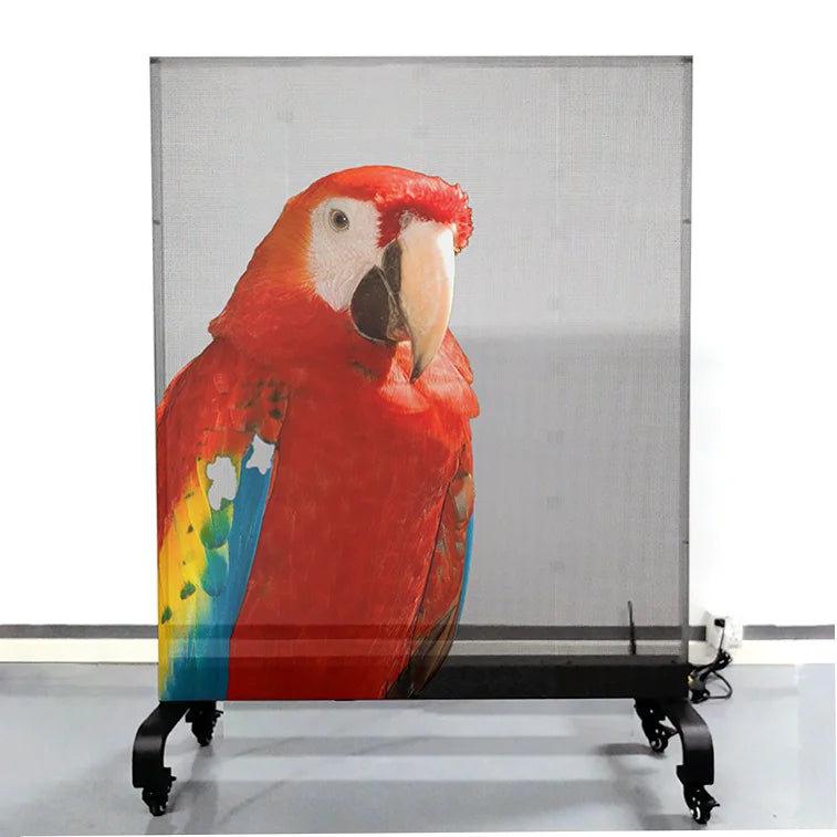Ultra Lightweight P3.91 3D Holographic Invisible Screen Poster Mobile Transparent for Retail Store Elevator Mobile Transparent