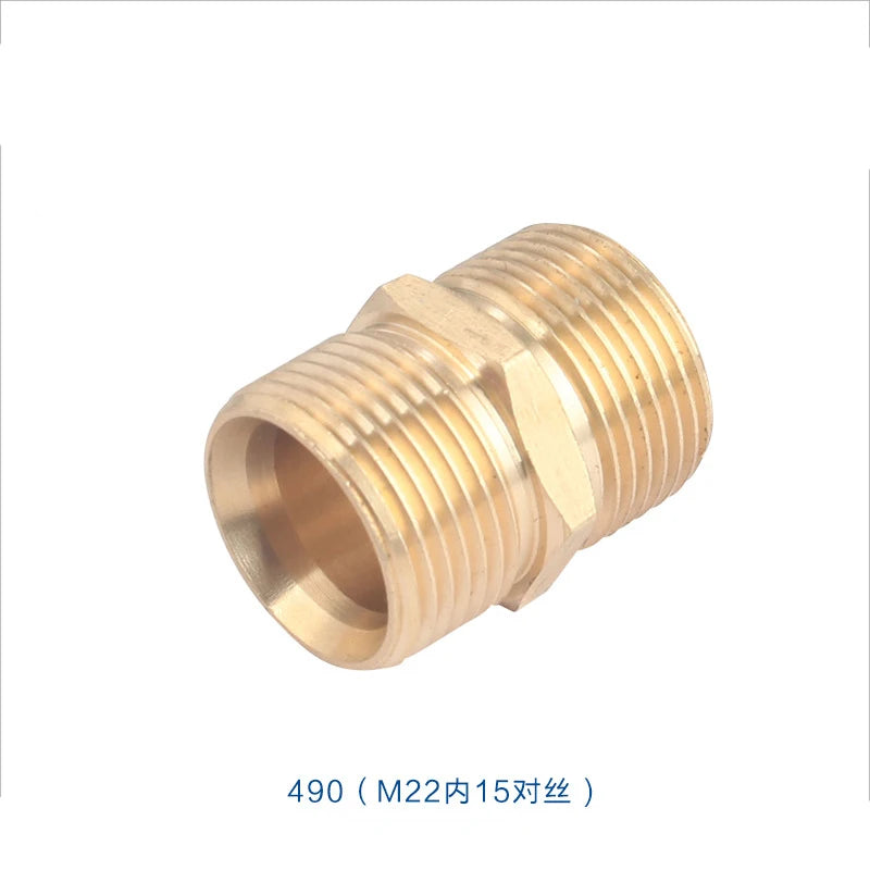 High Pressure Cleaning Machine Water Gun Outlet Water Pipe Extension Joint Double Thread M22 Full Copper Joint