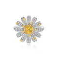 Hot Sale 925 Sterling Silver Flower Jewelry Fashion Personality Luxury Female 4mm*4mm Zircon Diamond Creative Small Daisy Ring