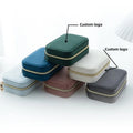 Hot Custom Logo Velvet Rectangle Travel Jewellery Organizer Necklace Ring Earring Jewelry Storage Box