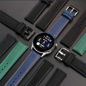 Handmade Stitching Hybrid Wristbands 20mm 22mm Nylon Fabric Canvas+Genuine Leather Watch Straps Soft Sailcloth Bracelet Bands