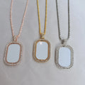 Alloy Sublimation Blank Round Dog Tag Chain Necklace Platinum Plating Gold/Silver Colors for Valentine/Christmas DIY Dress Gifts