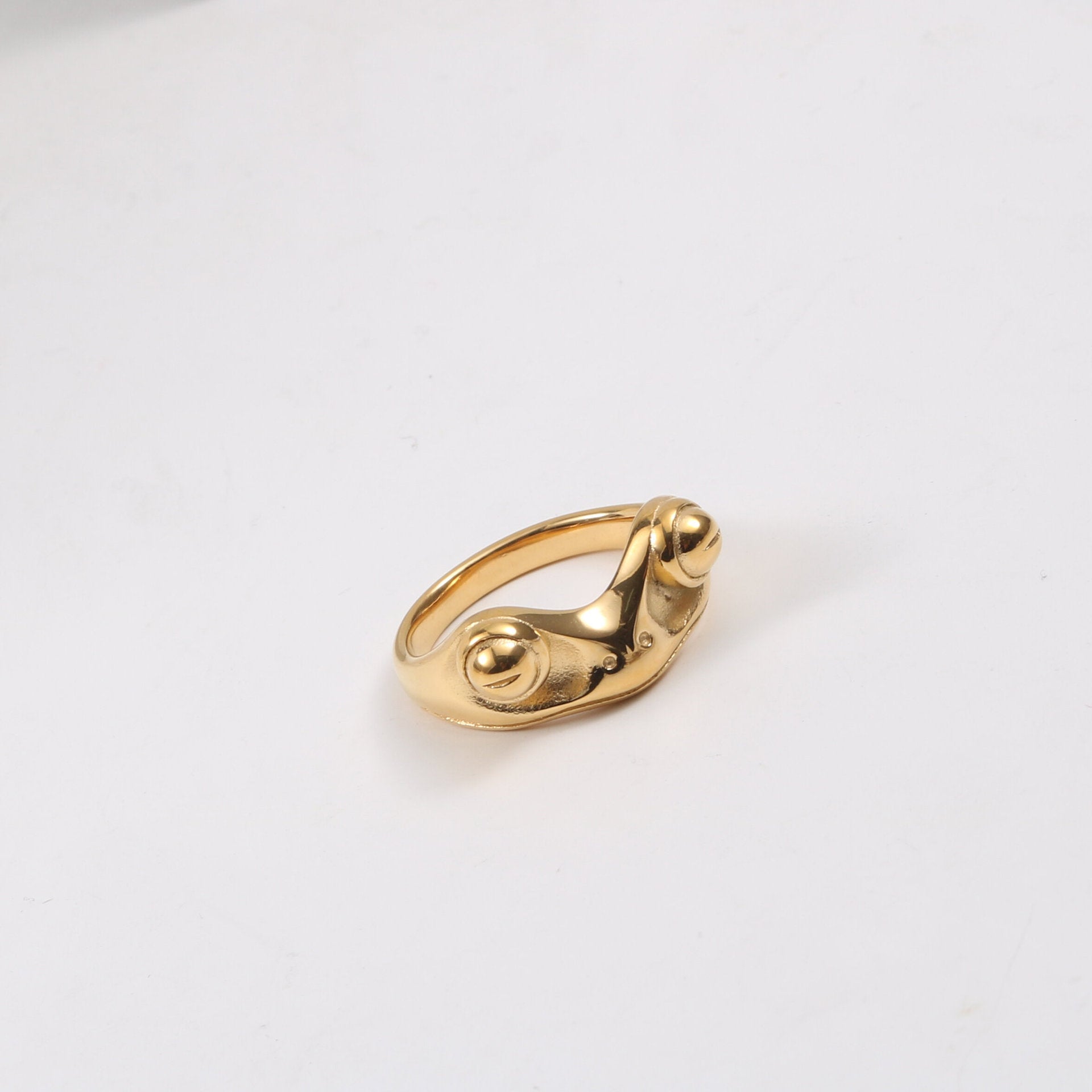 Fenny 18K Gold Plated High End Personalized Frog Shaped Ring Stainless Steel Waterproof&Tarnish Free Wholesale Jewelry