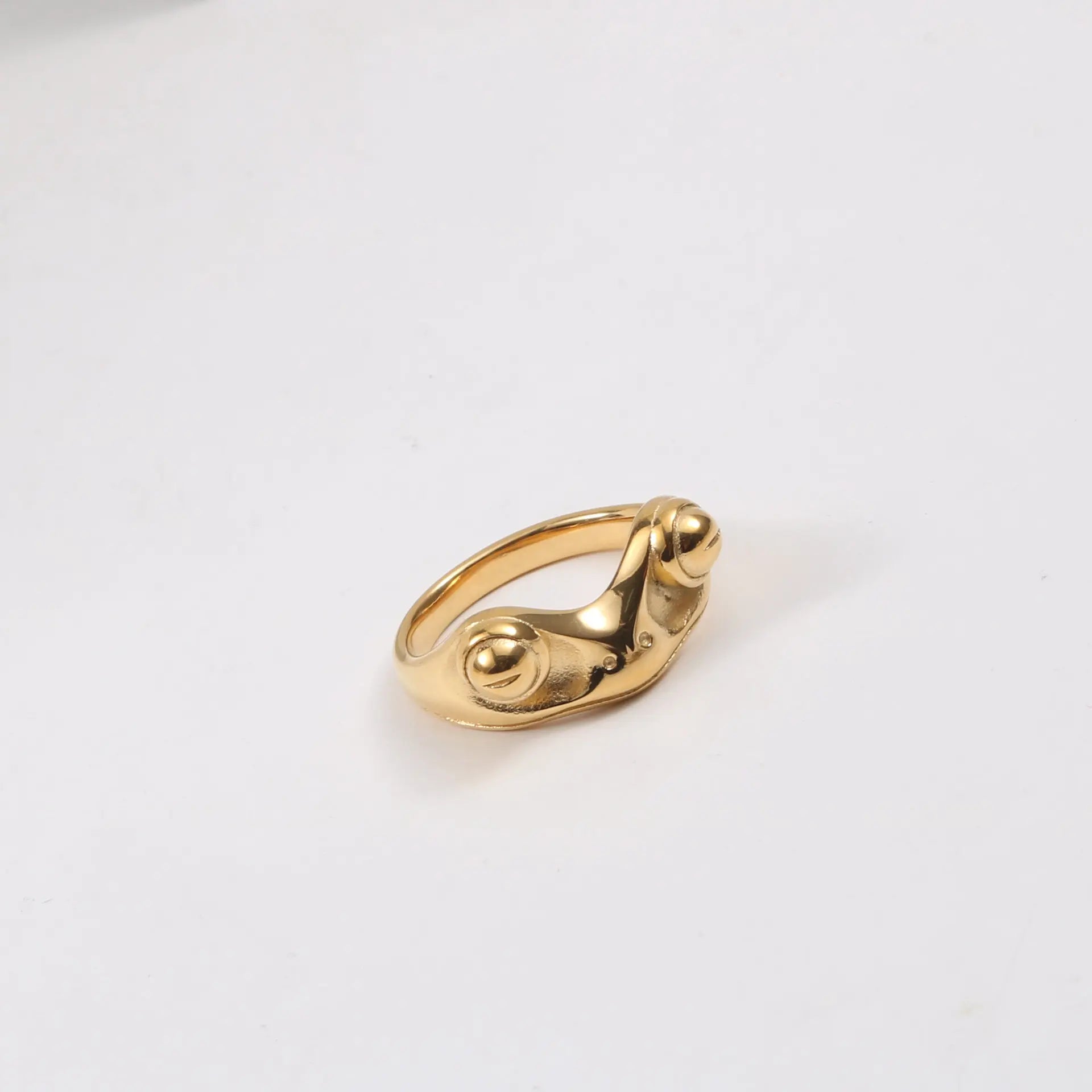 Fenny 18K Gold Plated High End Personalized Frog Shaped Ring Stainless Steel Waterproof&Tarnish Free Wholesale Jewelry