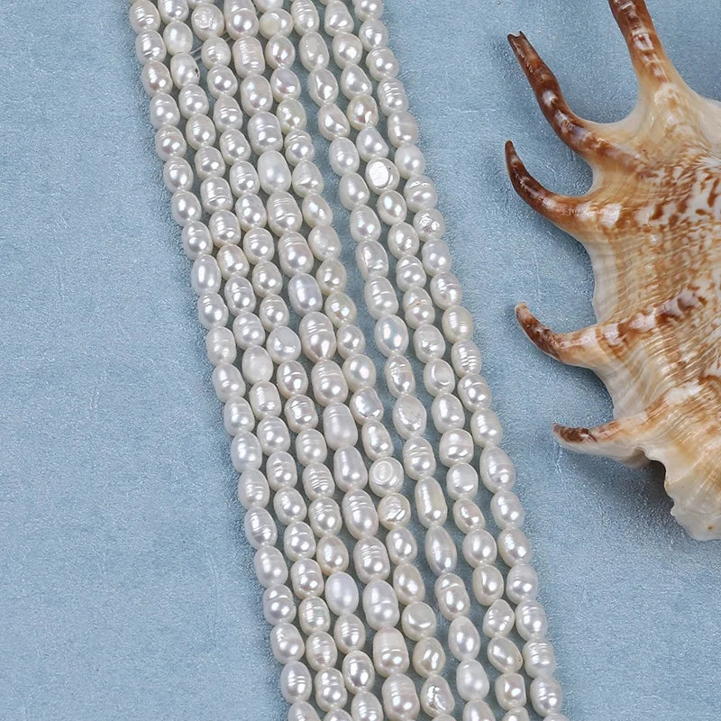 Wholesale Natural Freshwater White 6-7mm Rice Shape Pearls Strings Strand