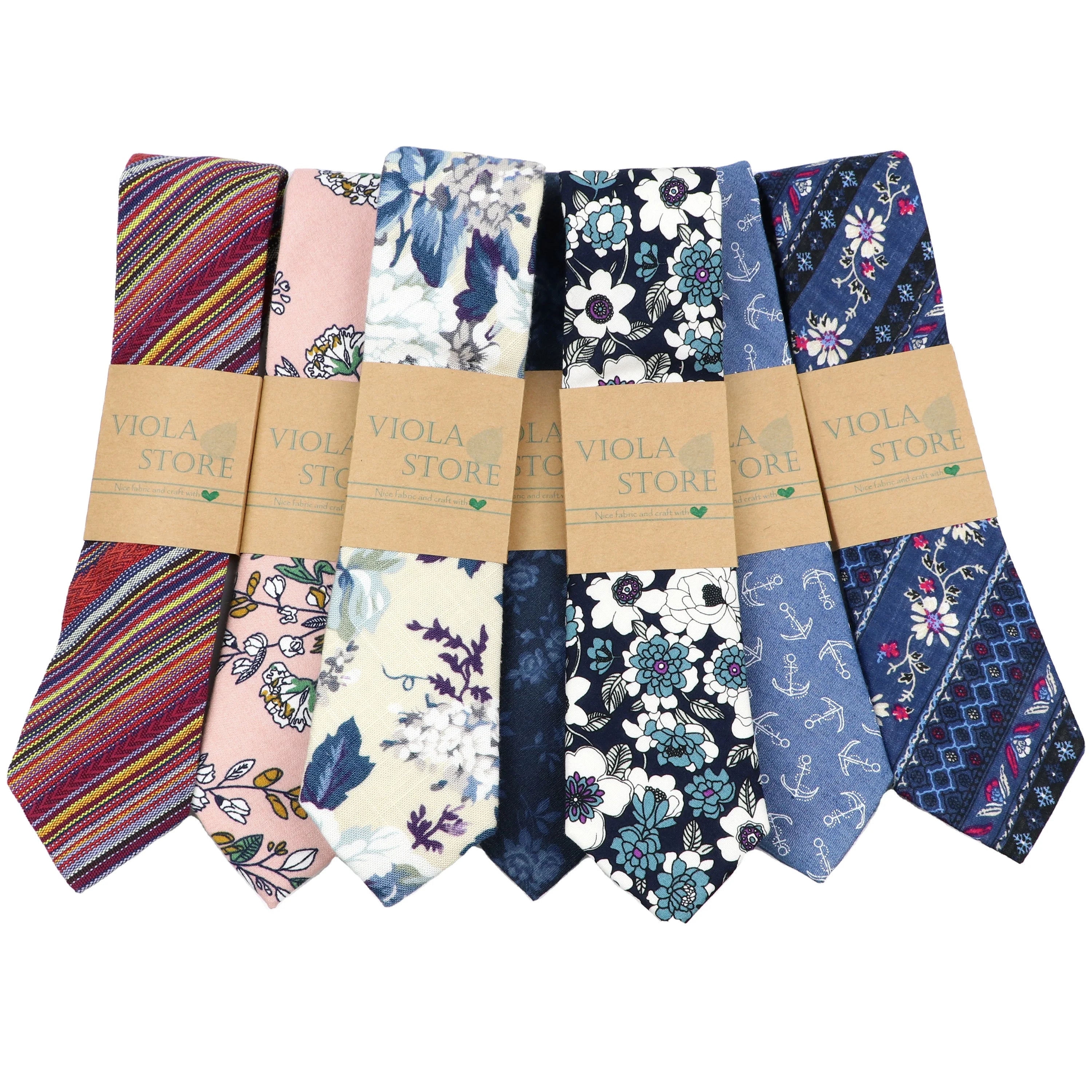 Floral Plaid Striped Soft Neck Tie 6.5cm Quality Comfortable Cotton Linen Necktie Business Tuxedo Tie Men Gift Cravat Accessory