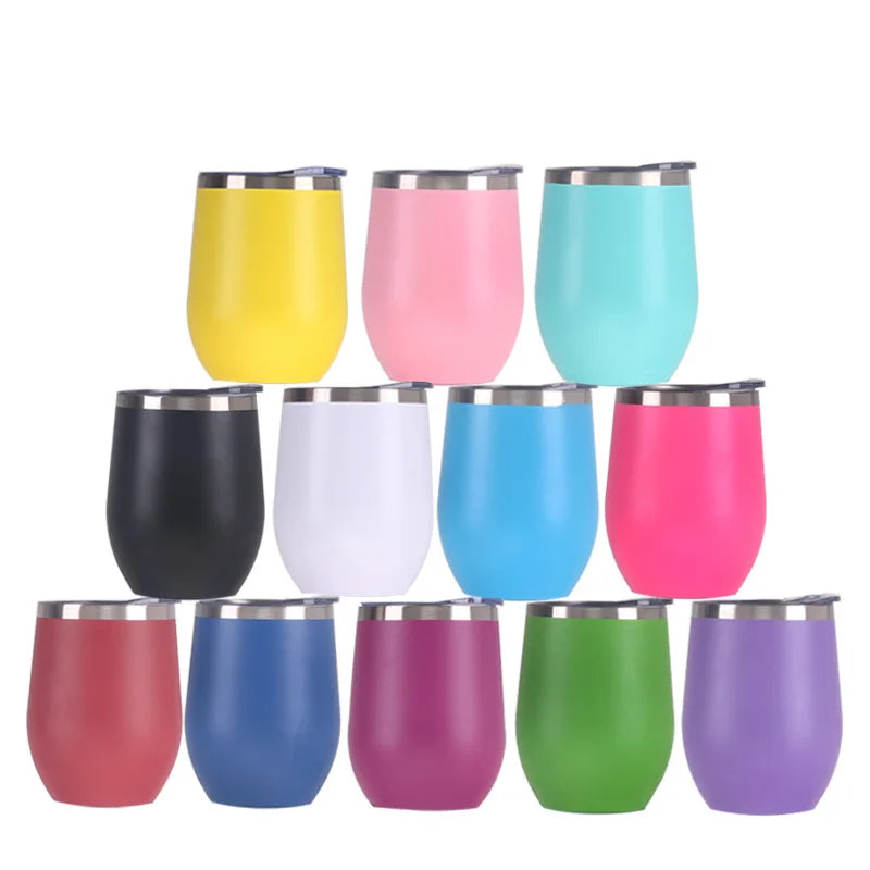 12OZ 350ML Egg Shape Wholesale Double Wall Stainless Steel Tumblers Custom Sublimation Blanks