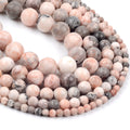 AsVrai U 4mm-12mm Natural Pink Zebra Jasper Beads Round Loose Stone Charms Beads for Jewelry Making Findings DIY Bracelet Crafts