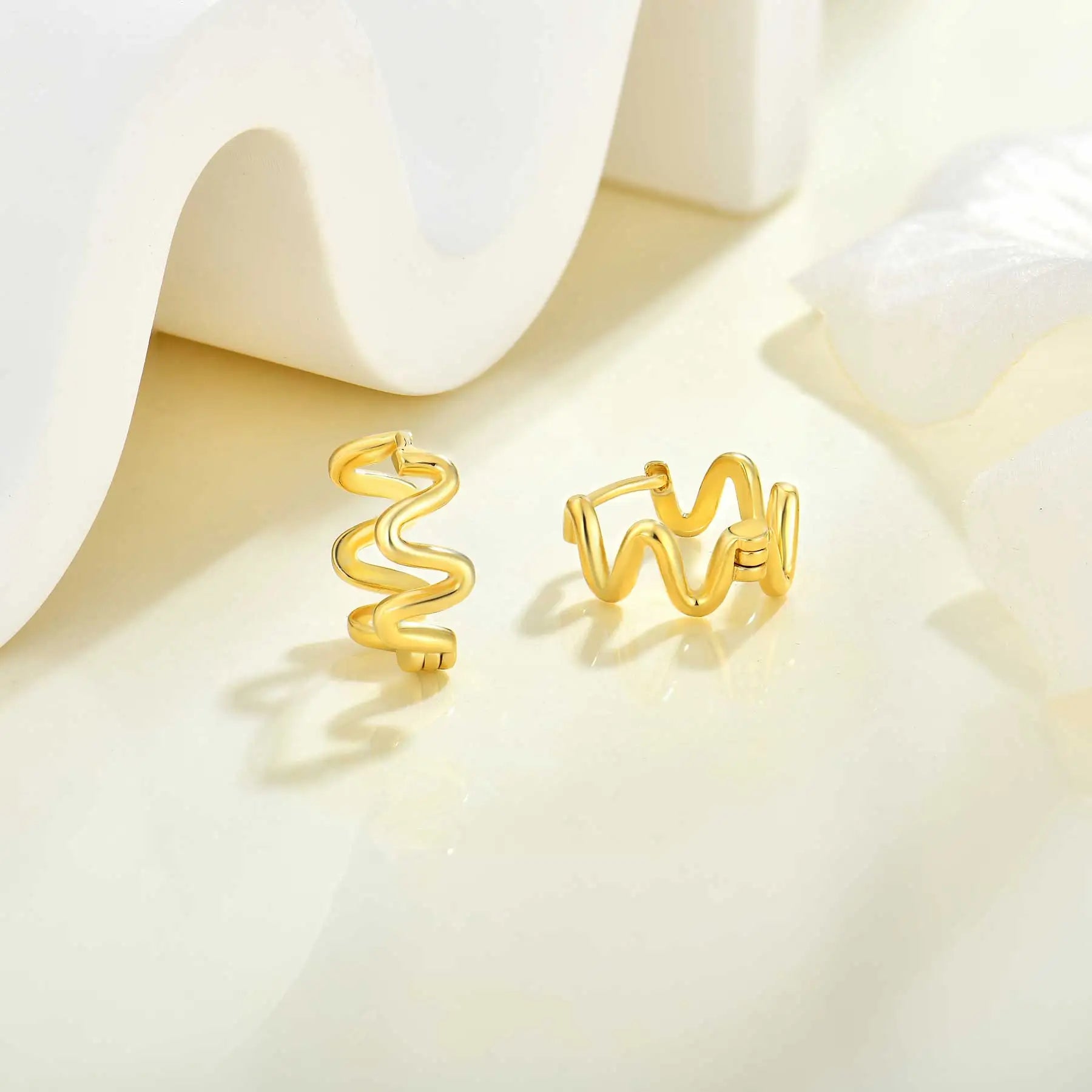 QX Custom OEM Unique Irregularity Women Fine Jewelry Vintage Luxury 925 Sterling Silver 18K Gold Plated Earrings