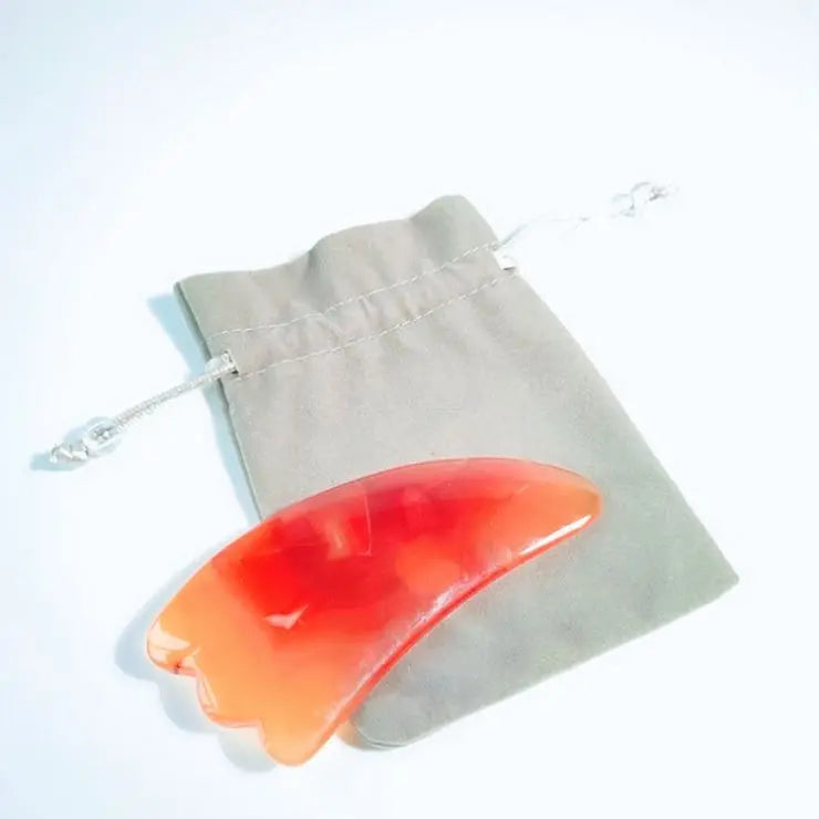 2026 Best price Natural Red Agate jade guasha beauty facial massage whitening heart-shaped pink Red Agate natural jade gua sha