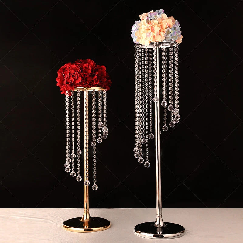 M560 New Style S-shape Road Clear Acrylic Backdrop Metal Stand Pedestal Stands for Flowers Wedding Events
