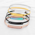 Hot Selling High Polished Stainless Steel Customized Name C Shape Bracelet Bangle for Women Wholesale