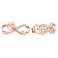 Solid 925 Silver Infinity Elephant Necklace Bracelet Earrings Set with Zircon Rose Gold for Gift or Engagement