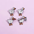 Hot Sale Goose Sickle Explosive Pack Enamel Pins Cartoon Animal Brooches Lapel Badges Funny Jewelry Gift for Kids Friends