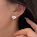 925 Sterling Silver Geometric Texture Heart Shape Clip Earrings for Women Gifts Jewelry