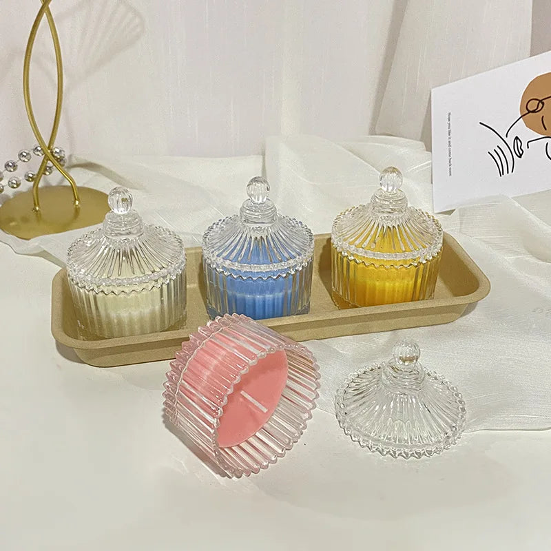 Luxury Bedroom Decoration Transparent Glass Jar Candle Gift Set Exquisite Birthday Gifts Scented Candles