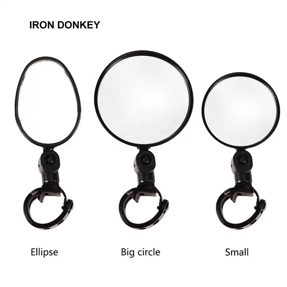 IRONDONKEY Universal Adjustable Wide-Angle Rearview Mirror Convex Silicone Handle MTB Road Bicycle Mirror Mirror for Bike