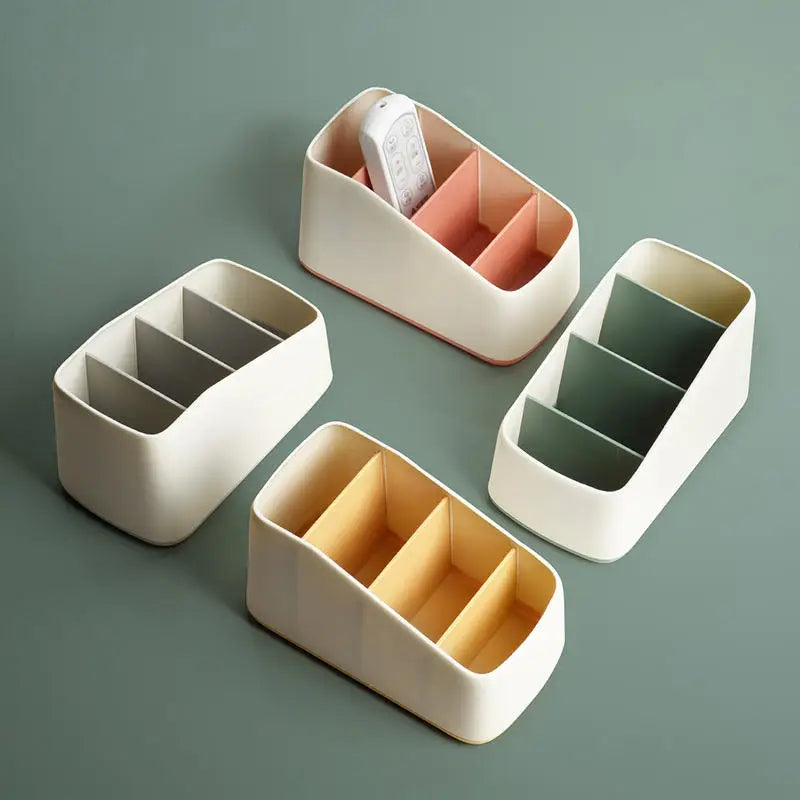 Remote Control Holder 4 Slot Desktop Storage Box TV Storage Stationery Home Organizer