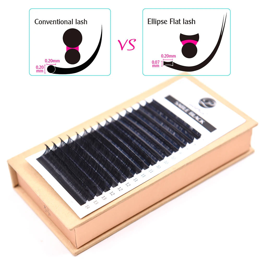 LashPlus Matte Cashmere Eyelashes Ellipse Flat Eyelash Extension Supplies Private Label Mink Individual Lash Extention Vendor