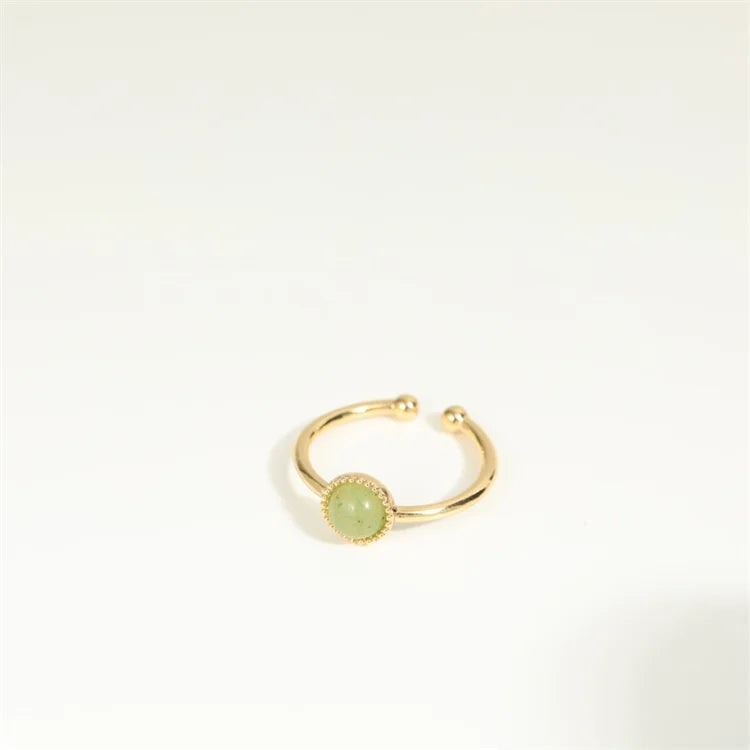 Ins Popular Gold Plated Ring Simple Fashion Women Agate Hoop Ring