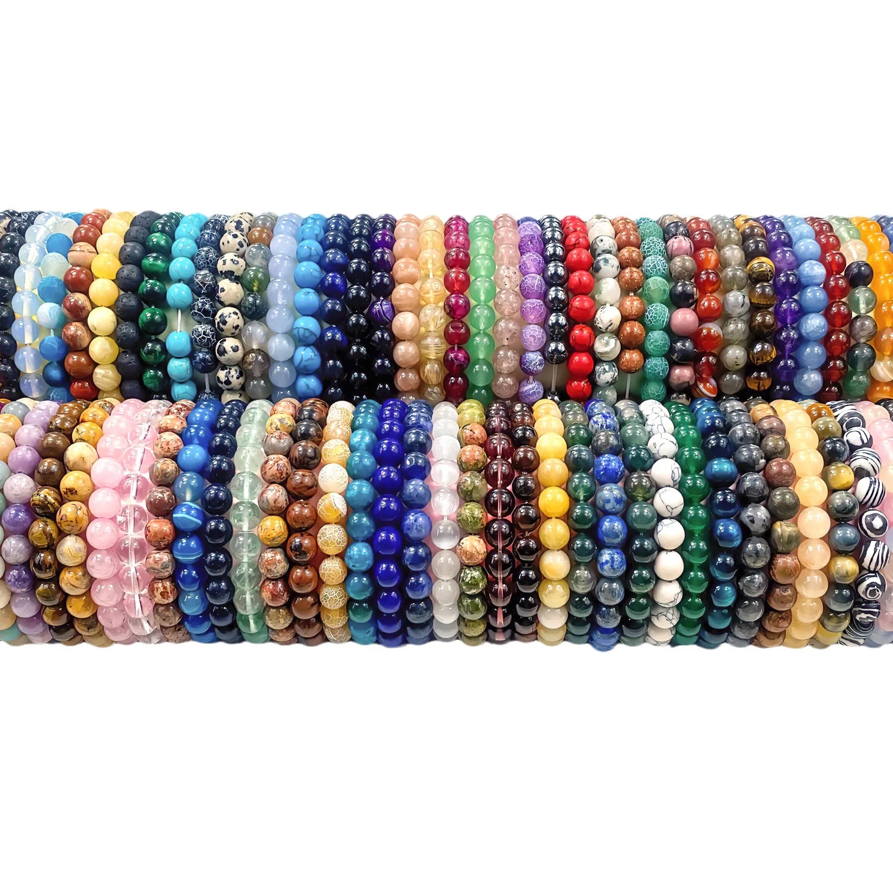 Wholesale 6MM Beaded Crystal Gemstone Stretch Bracelets