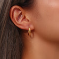 Waterproof Non Tarnish Jewelry Twist Rope Huggie Hoop Earrings 18K Gold Plated Wave Hoop Earring Stainless Steel Women