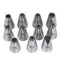 Middle Sizes Variety Shapes Stainless Steel Icing Piping Nozzles 1M 2A 2D 4B 6B Frosting Tips Cake Decorating Nozzle for Baker