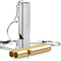 Emergency Safety Whistle with Double Tubes Loud Sound Stainless Steel Lanyard & Keychain