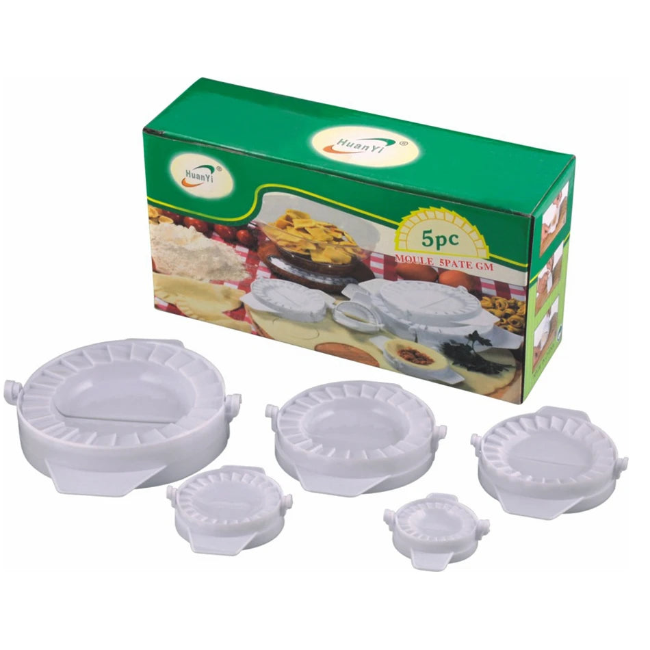 5pcs Plastic Dumpling Maker Empanada Press Dumpling Wrapper Mold Manual Lazy Dumplings Machine Kitchen Tools