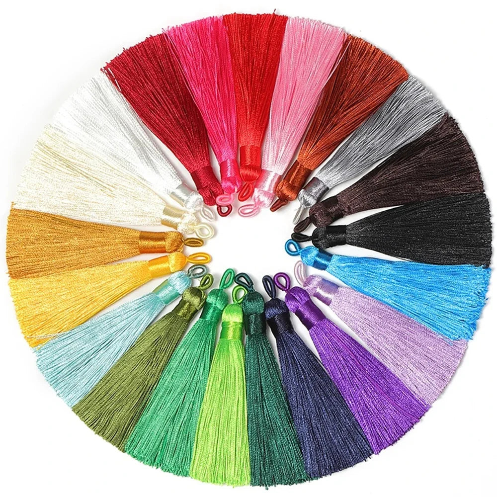8cm Silky Thread Tassel Fringe Brush 100% Polyester DIY Jewelry Making Earring Pendant Charm Handmade Home Textile Cellphone