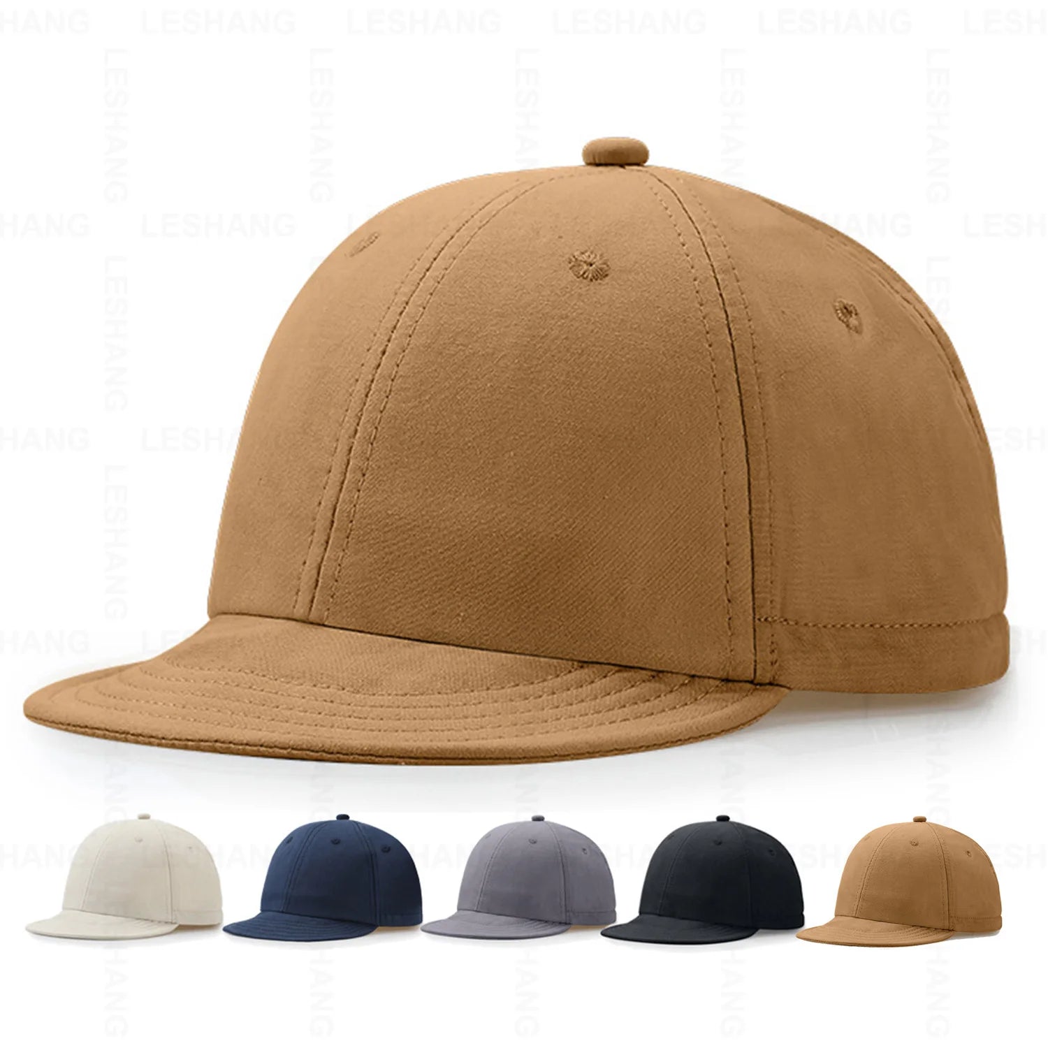 Wholesale Hip Hop Snapback Cap Retro Cotton 6 Panel Dad Hats Custom Embroidery Logo Short Brim Blank Baseball Caps