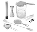 10Pcs Eco-Friendly Metal Barware Set Mixing Glass Stainless Steel Jigger Food Safe Cocktail Tools for Home Bar Use Customized