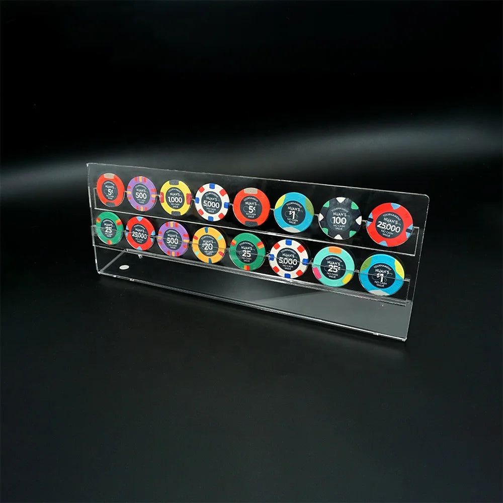 Casino Accessories Wholesale Custom Transparent Acrylic Display Racks 39mm 40mm Commemorative Casino Chip Tray