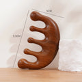 Natural Sandalwood Wide Tooth Hair Jingluo Meridian Comb Durable Wooden Hair Massager Horn Handle for Home Scalp Gua Sha Massage