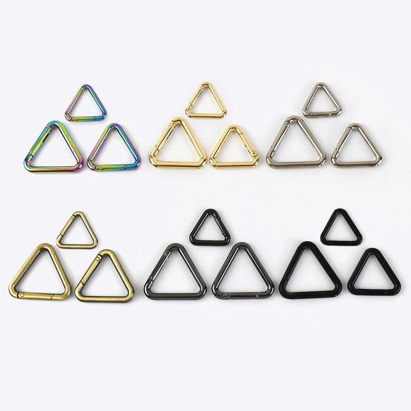 Meetee BF245 20/25/32mm Zinc Alloy Key Ring Hook Webbing Buckle Bag Accessories Triangle Open Spring Ring