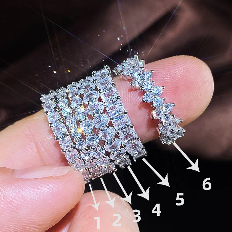 CAOSHI Fashion Luxury Women Ring Micro Paved Round Square Oval Wife Gift High Quality Jewelry Promise CZ Ring Wedding