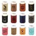 Factory Laser Leatherette Slim Cooler Insulated Waterproof Portable Beer Custom Logo Stubby Holders Can Sleeve