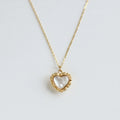 Fashion Stainless Steel Jewelry 18K Gold Plated Epoxy Natural Shell Love Heart Pendant Necklace for Women YF2406