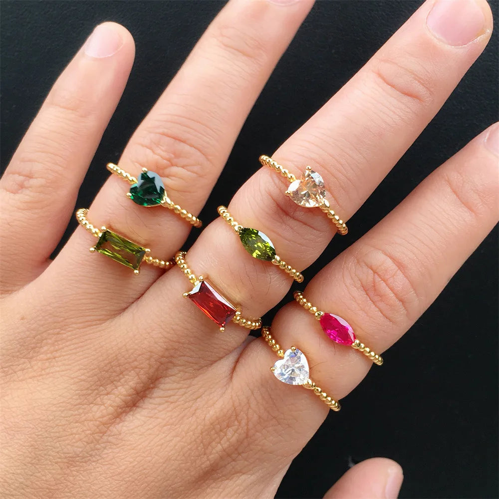 Brass Alloy Zinc Zircon bar Wedding Rings Promise Pigeon Moissanite Ring Jewelry Resizable