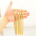 6/8/10/12/14mm Wide Men's Hip Hop Stainless Steel Necklace. Gold Cuban Titanium Steel Necklace Bracelet