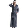 New Fashion Comfortable Knitted Pineapple Fleece Robe Men Warm Pajamas Belt Couple Bathrobe