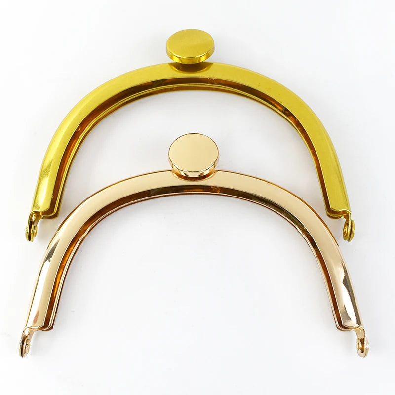 Meetee BS364 10cm Brass Bag Hardware Accessories Gold Alloy Bag Handle Kiss Clasp Buckle Wallet Purse Frame Handbag Frame Ring