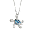 New Fashion Silver Filled Blue Opal Sea Turtle Pendant  Cute Turtle Shape Necklace for Women Animal Wedding Ocean Beach Jewelry