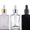 Essential Oil Glass Dropper Bottles 10ml-100ml Rectangle Screen Printing Carton 100pcs Certified Multi-Color