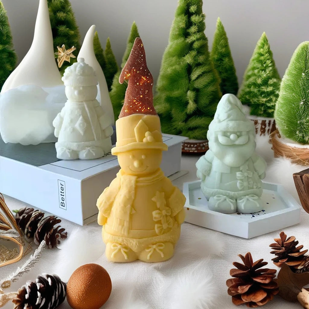 Christmas Molde Beard Santa Candle Making Silicone Moulds Human Dwarf Festival Resin Gypsum Silicon Molds for Home Decoration